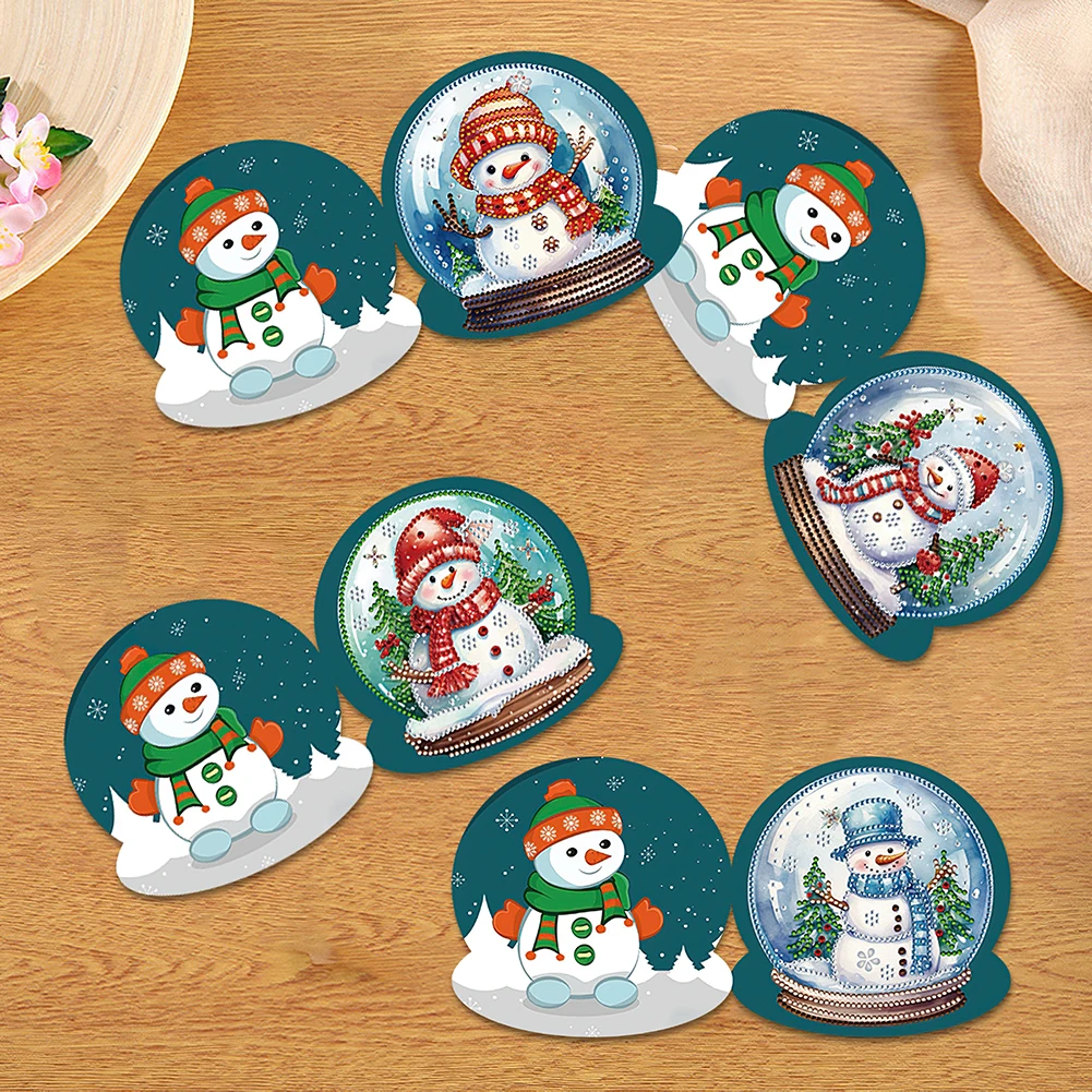 

5/6/8/10/12PCS Special Shape DIY Diamond Painting Card Christmas Cottage Diamond Drawing Card Gifts for Family Friends and Lover