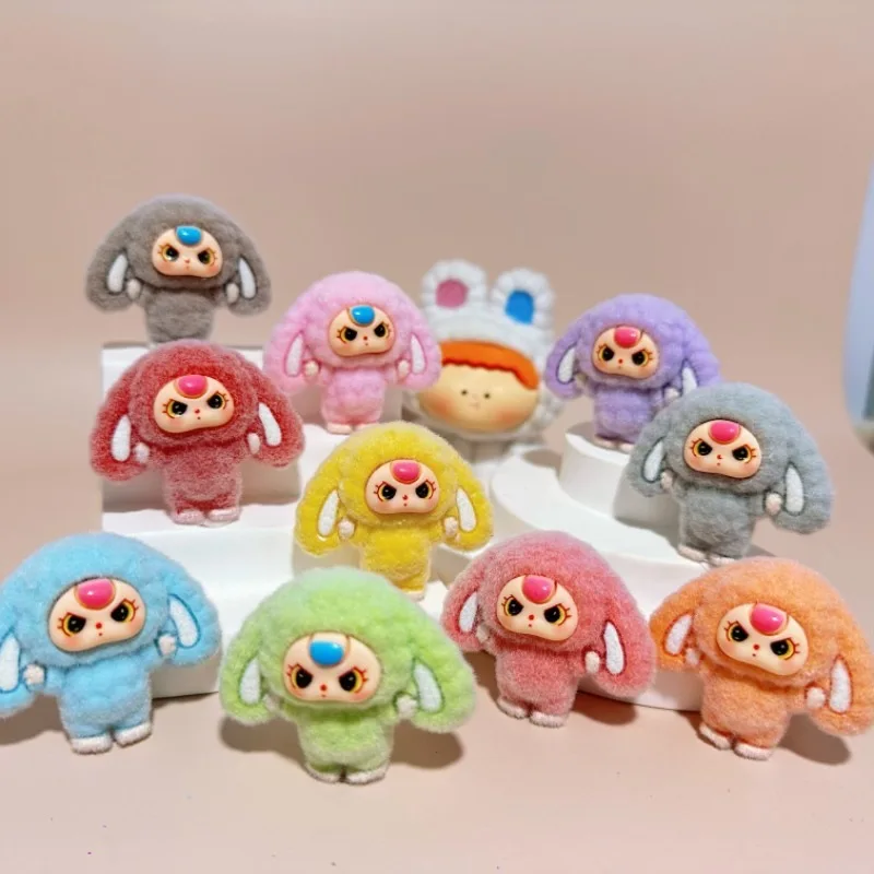 

Hot Sale New Baby Three Blind Box Diy Flocking Dolls Accessories Keychain Pendant Cultural Creative Toys Cute Holiday Gift
