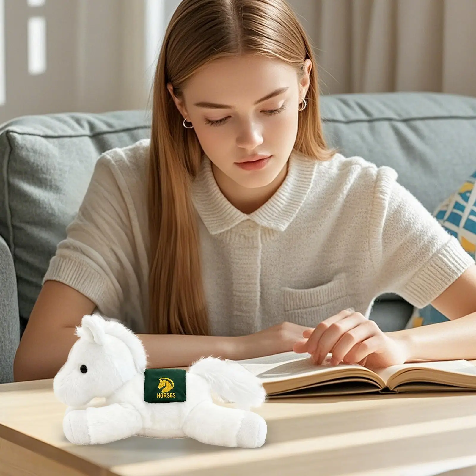 

Horse Plush 8.3inch Mascot Home Decor Adorable Soft Horse Toy Stuffed Doll For Kids Friends Family Collectors Halloween