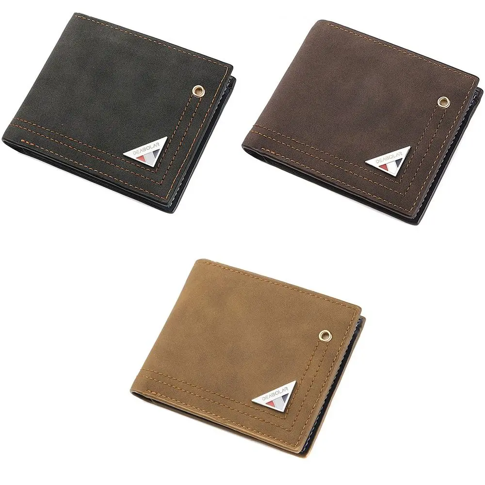 

New PU Leather Men's Wallet Multi-slot Large Capacity Money Bag Black Coffee Brown Card Holder Wallet Men Male