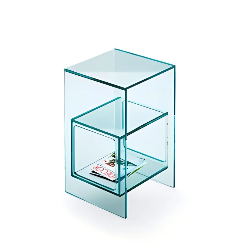 

Italian minimalist glass sofa side cabinet living room storage cabinet removable small coffee table bedroom bedside table