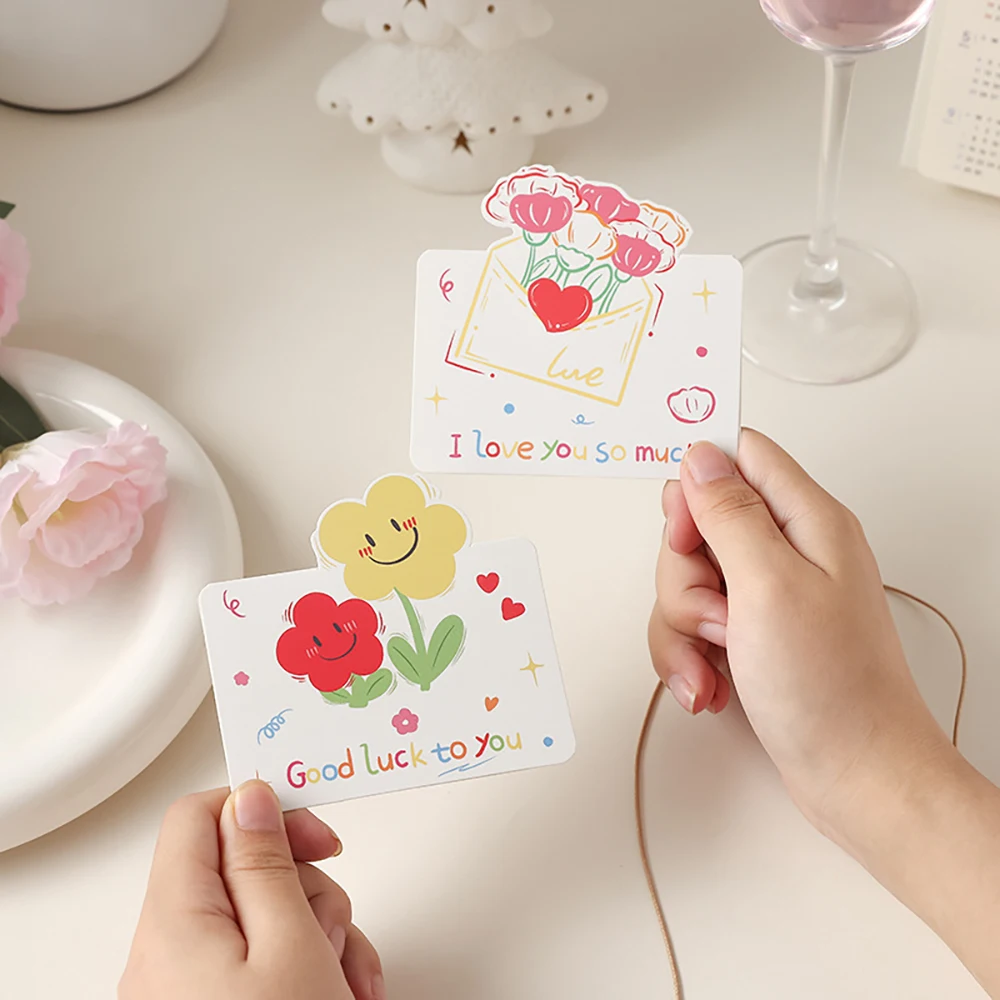 

6 шт. Простые и стильные поздравительные открытки для Дня святого Валентина, цветочного магазина, дня рождения, благодарственные открытки, открытки с пожеланиями