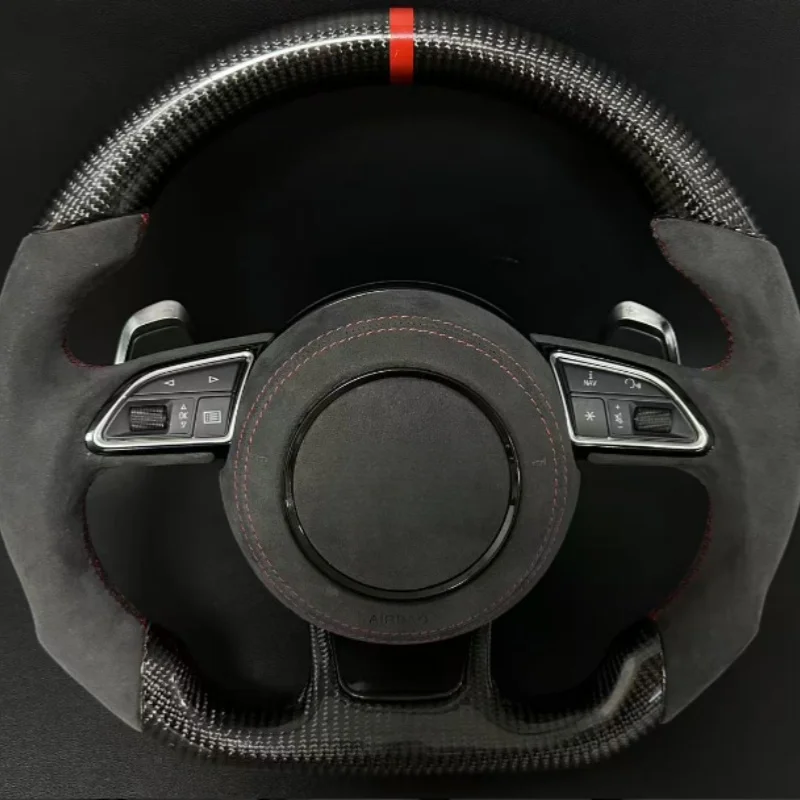 Customized Suede Leather For Audi RS A3 A4L A5 A6L Q5 Q7 A7 Q2 Q3 S4 S5 S7 8V B8 C7 2007-2021 Steering Wheel Car Accessories