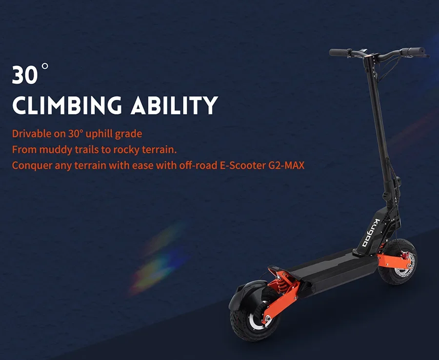 kugoo new g2 max China warehouse 1500w high power motor maximum speed 55km/h 48v 21ah long range 70km foldable scooter