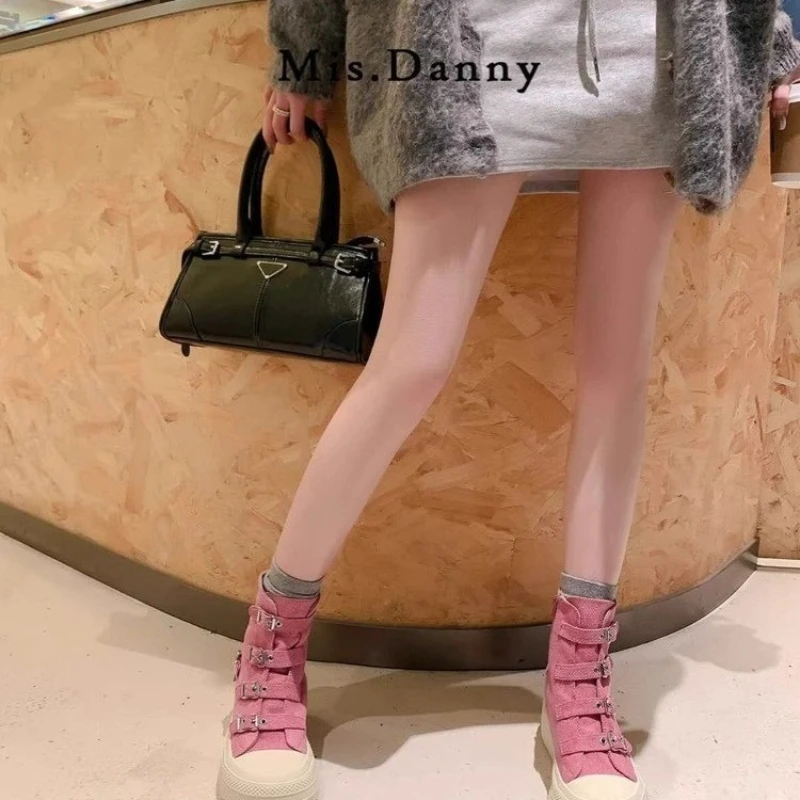 

Pancake-style Platform Buckle Waterproof Platform Fashionable Versatile Comfortable Anti-slip Breathable Women's Short Boots