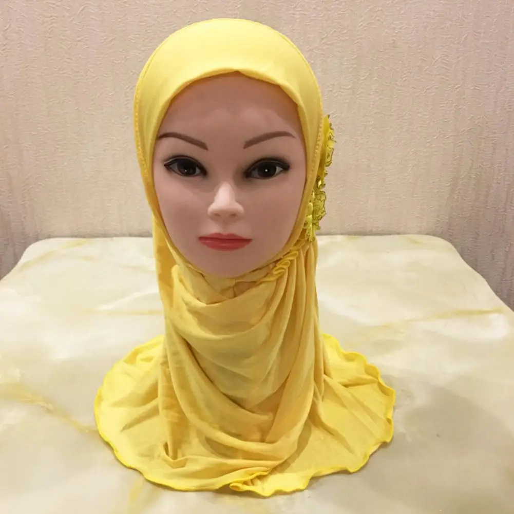 

Ice Silk Headscarf For Girls Ages 2 To 7 Church Hat Cute Muslim Hijab Islamic Scarf Arab Shawls Headwear Headscarf Neck Cov D6c8