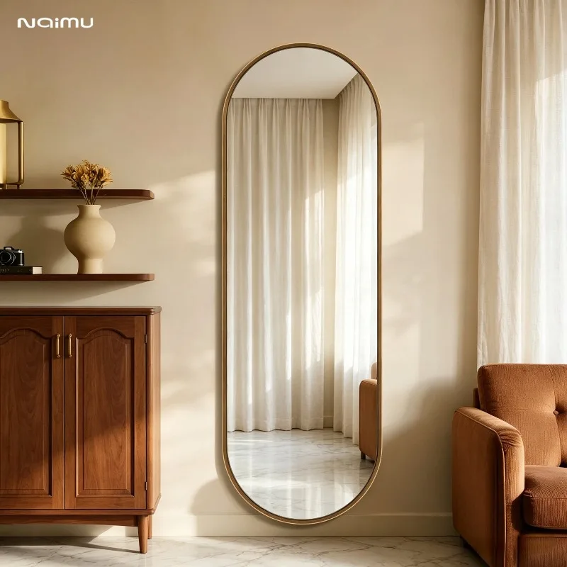Oval Makeup Mirror Wall Hanging Girls Aesthetic Decoration Modern Funky Mirror Luxury Full Body Espelhos Living Room Decorations