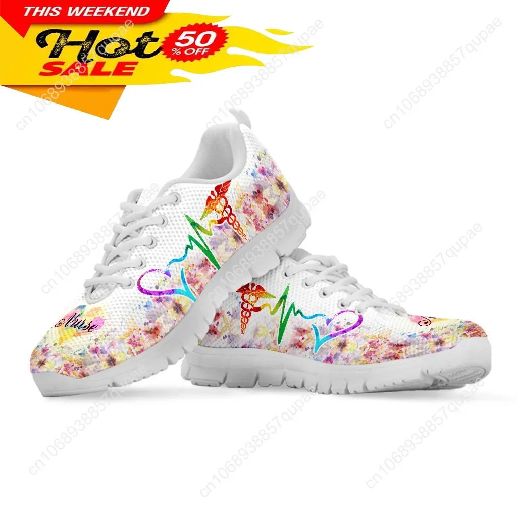 Nurse Heartbeat Pattern Sports Shoes Mens Womens Teenager Breathable Sneakers Casual Custom High Quality Couple Shoe