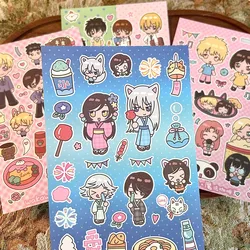 WAKAWAKA Kawaii Scrapbooking Stickers Character Stickers Fated Tie For Arts Diy Crafts Album Journal Planner