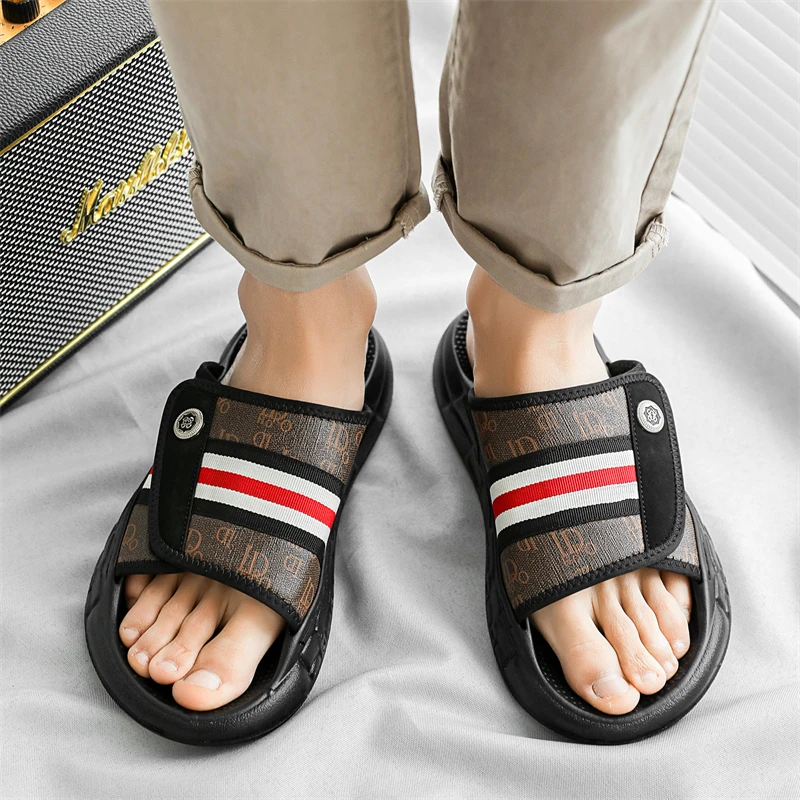 

Мужские спортивные тапочки Chanclas De Hombre, дизайнерские тапочки в уличном стиле, мужские шлепанцы на платформе в стиле ретро, модные мужские уличные тапочки