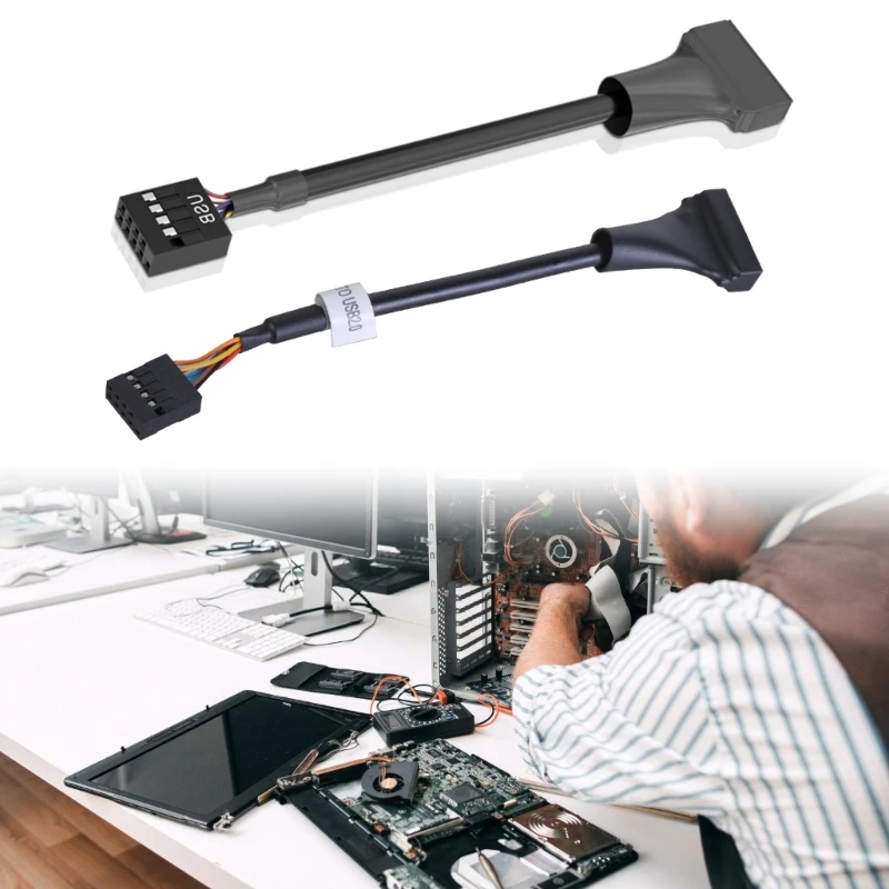 

20Pin 19Pin USB 3.0 to 9Pin USB 2.0 Male Female Motherboards Cable Adapter Cord Computer Cable Connectors F19E