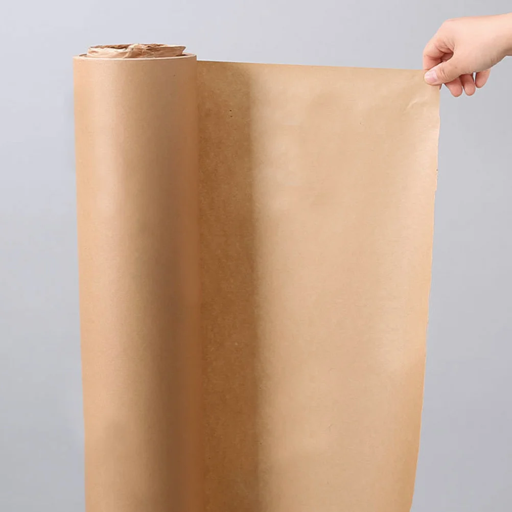 1pcs 1 Roll Brown Kraft Paper Roll Natural Wood Pulp Gift Wrapping Paper For Parties Flower Bouquet Diy Craft Packing Material