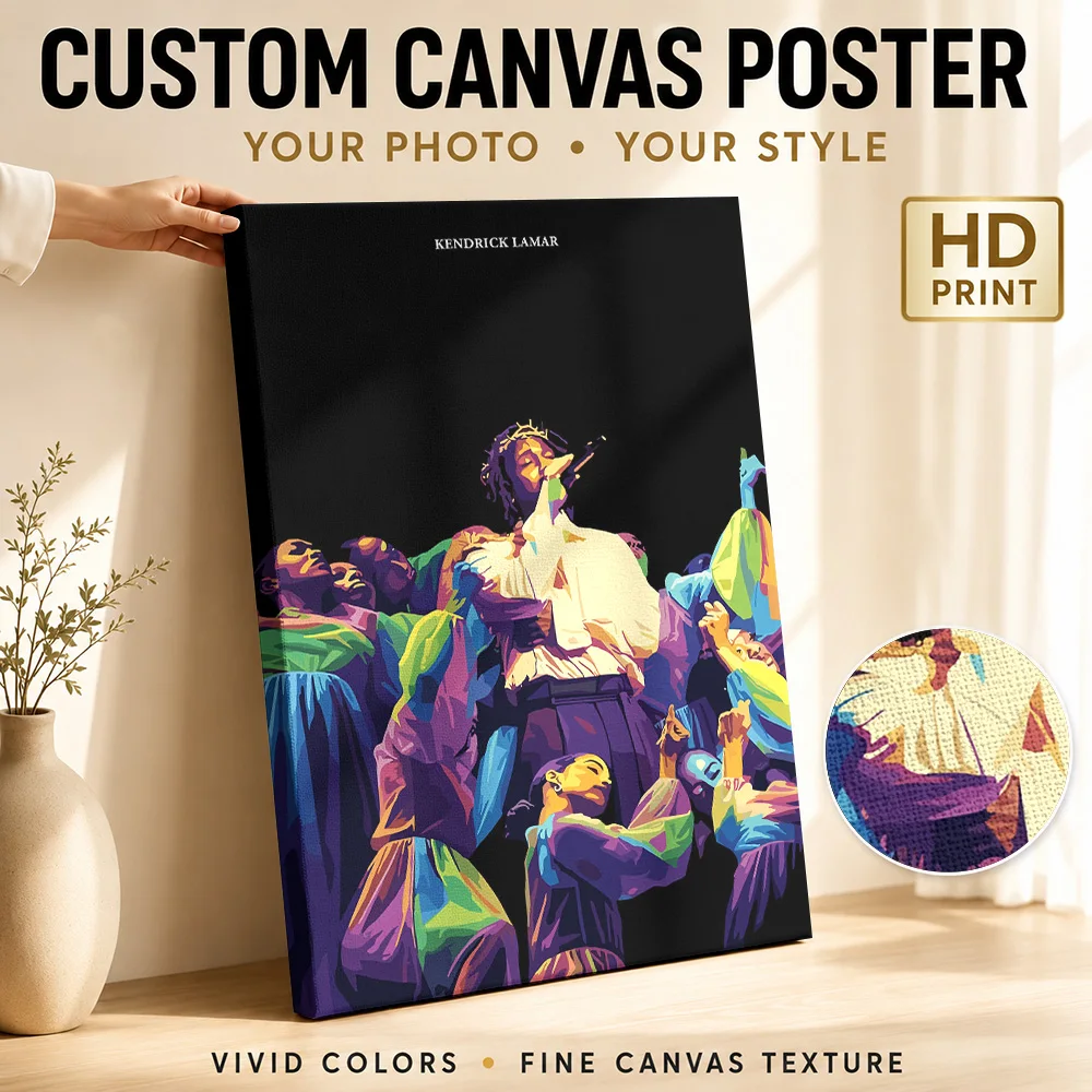 Kendrick Lamar Concert Canvas Print Poster Custom Retro Music Wall Art for Studio Bedroom Decor Collectible Ready to Hang Gift