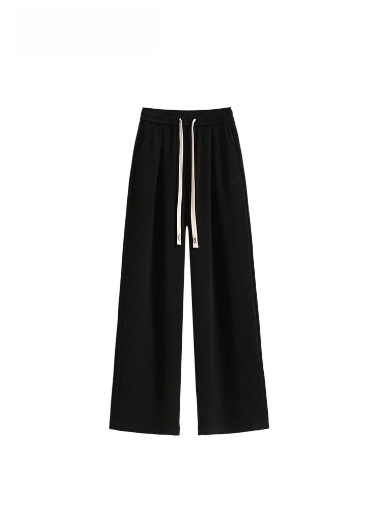 

Брюки прямого кроя с высокой талией для женщин больших размеров, скрывающие недостатки фигуры, повседневные, для фигуры типа «груша», весенняя мода