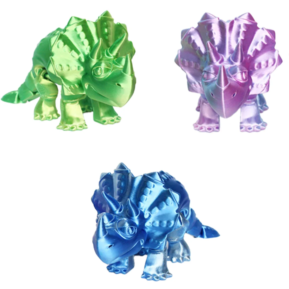 3D Printed Toys Dinosaurs Triceratops Figures Multi-joint Model Ornament Realistic Desktop Novelty Creativity Kids Gifts Toy