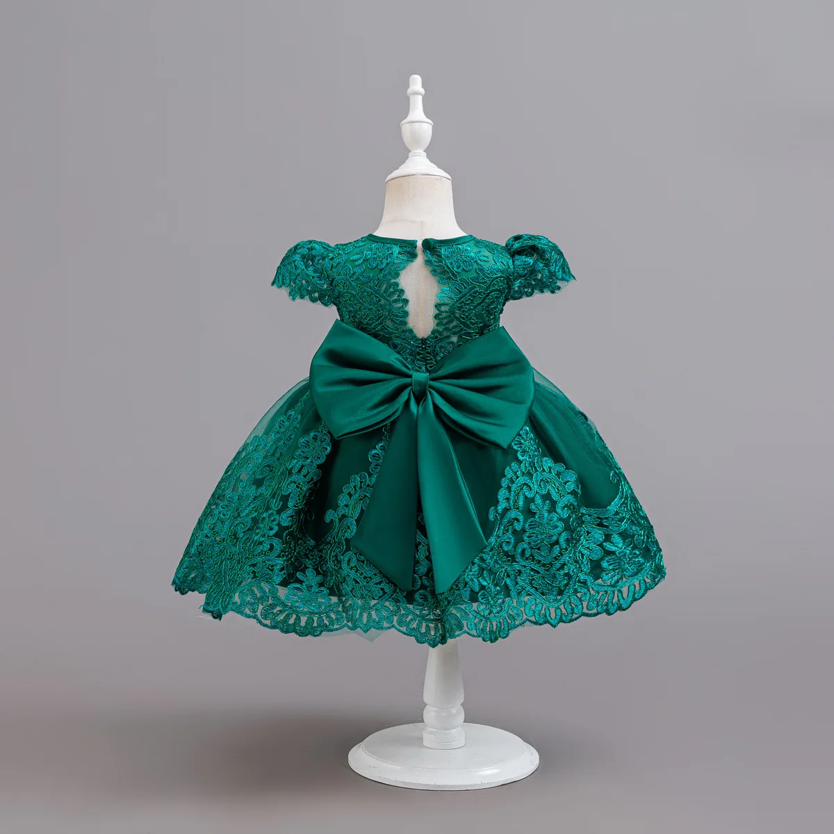 HETISO Embroidery Lace Girls Princess Dress Elegant Kids Party Wedding Birthday Ball Gown Child School Wear 1-6 Years