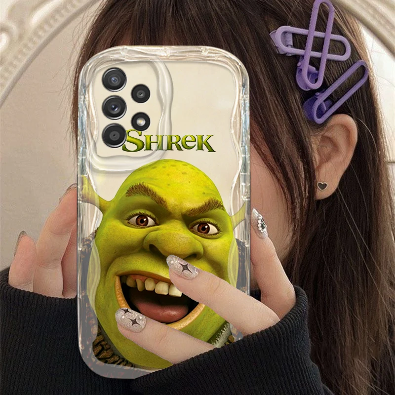 Funny Cartoon Shrek Disney For Samsung Galaxy S24 S23 S21 S21 S20 Ultra Plus FE Soft Transparent Wave Oil Phone Case