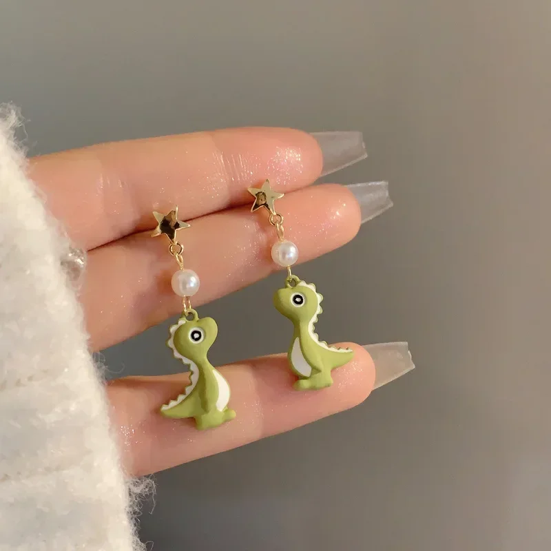 

2023 креативные милые Мультяшные животные Медведь Кролик Серьги Забавные милые зеленые динозавры серьги для детей детские ювелирные изделия подарки