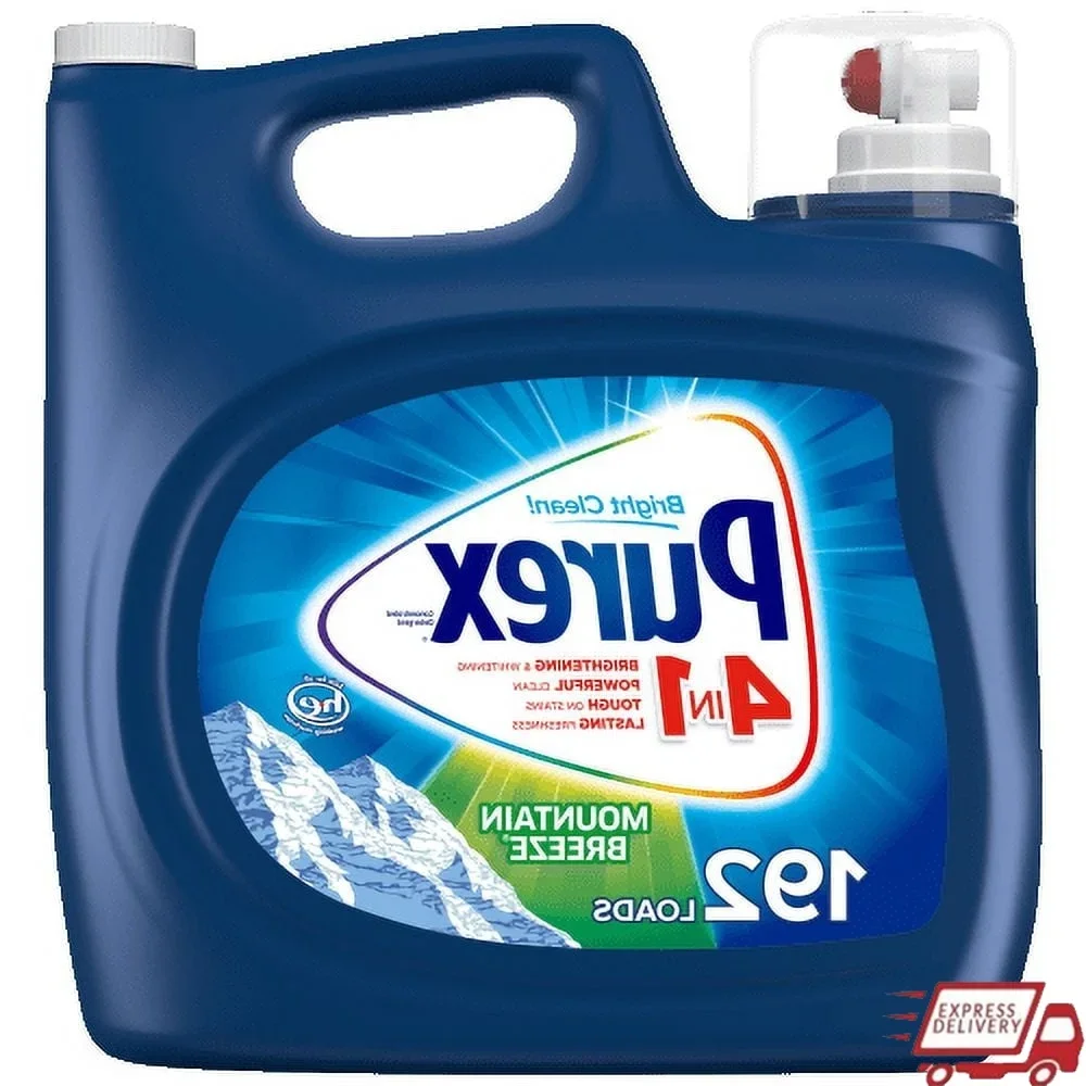 

Жидкое стиральное средство Mountain Breeze, 250 унций, 192 нагрузки, сверхмощное удаление пятен, свежий аромат на открытом воздухе, универсальная очистка