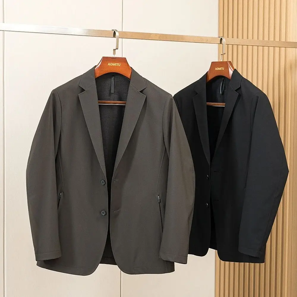 

Busin Casual Men's Suit Warm Outerwear Autumn Winter New Sle Full Scene Adaptation Stand Fit Long Sve Single Button