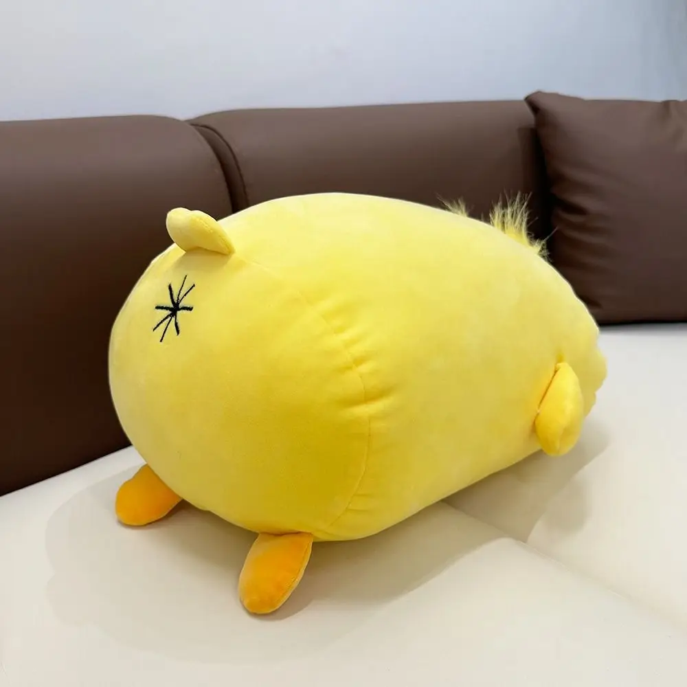 Collection Spiky Hair Lying Duck PP Cotton Quiff Yellow Duck Funny Fluffy Duck Stuffed Animal Birthday Parties
