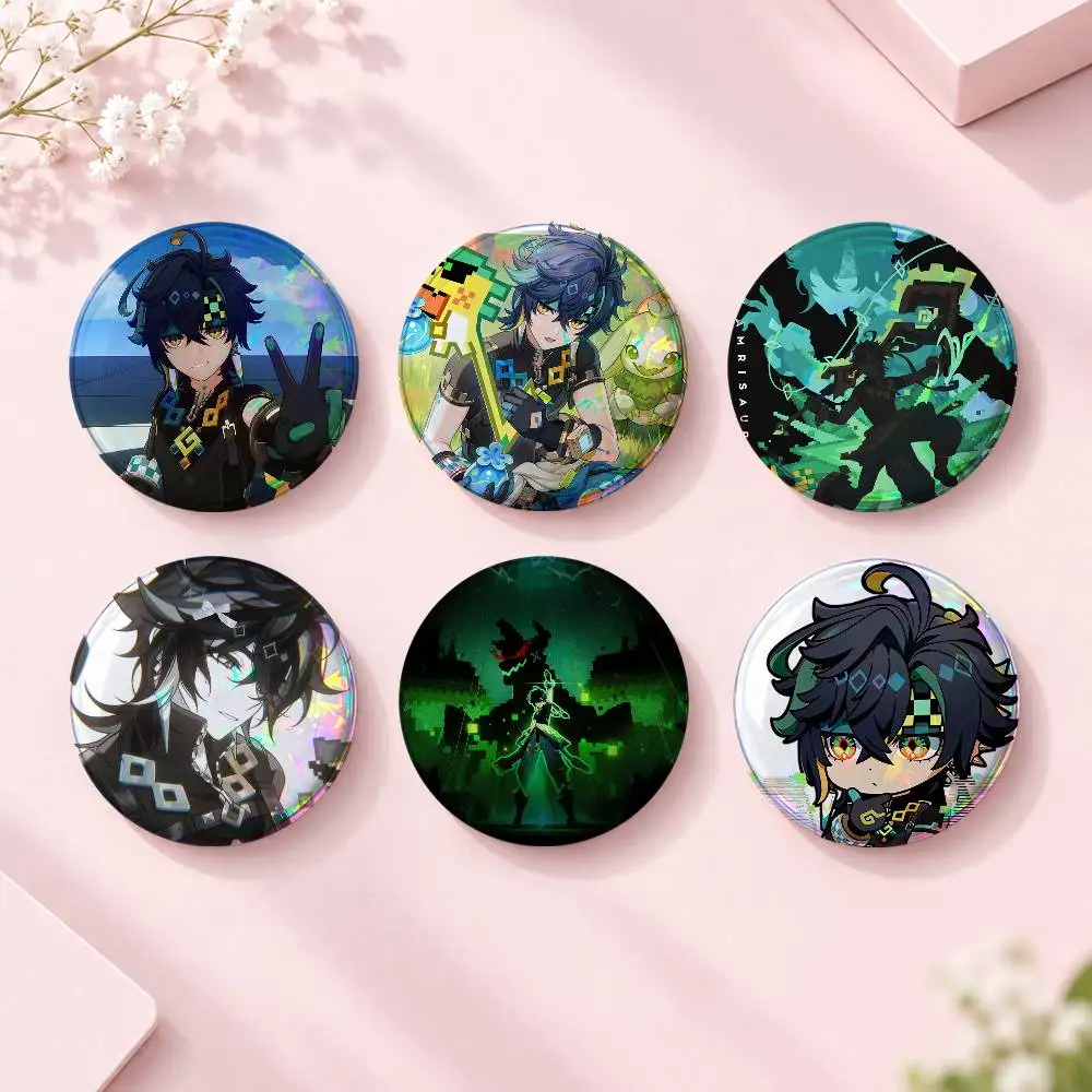 Kinich Gens-hin Im-pact Fashion Button Badge Pin Set Cool Anime Game Cartoon Music Design Brooch For Backpack Clothes