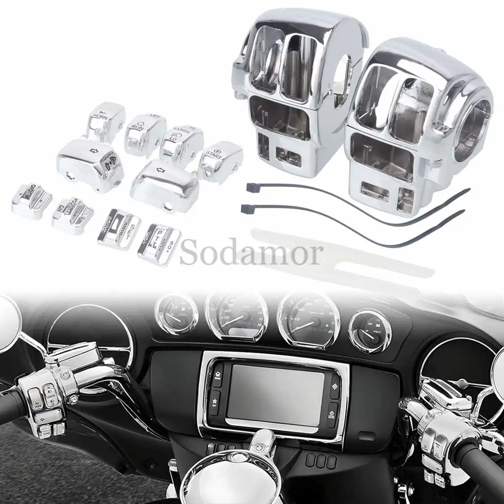 Switch Housing Cover For Harley Ultra Classic Electra Glide Standard Road King Road Glide Limited Tri Glide Cvo 1996-2013 Chrome