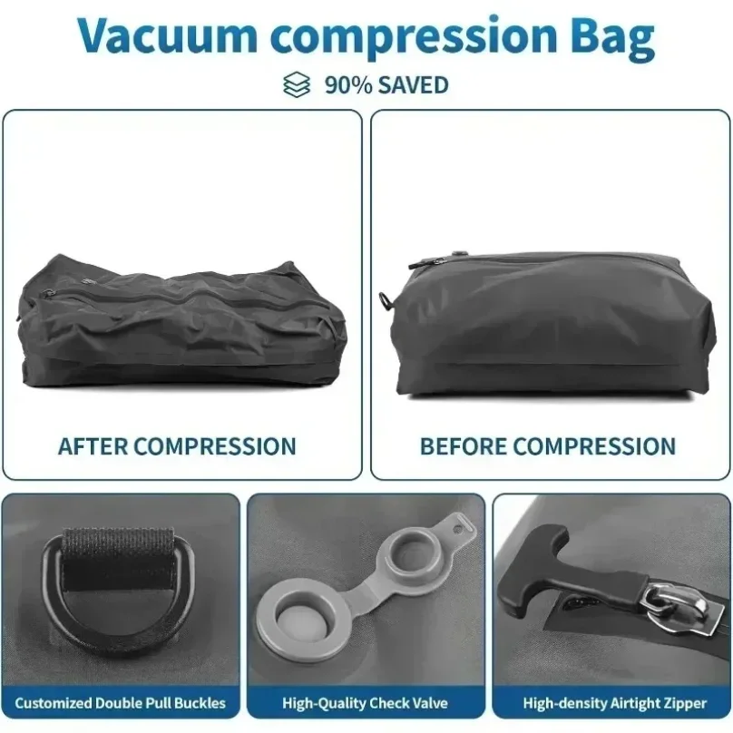 17L Vacuum Compression Bag with Air Pump Reusable Clothing Storage Bag Travel Compression Backpack Luggage Bag