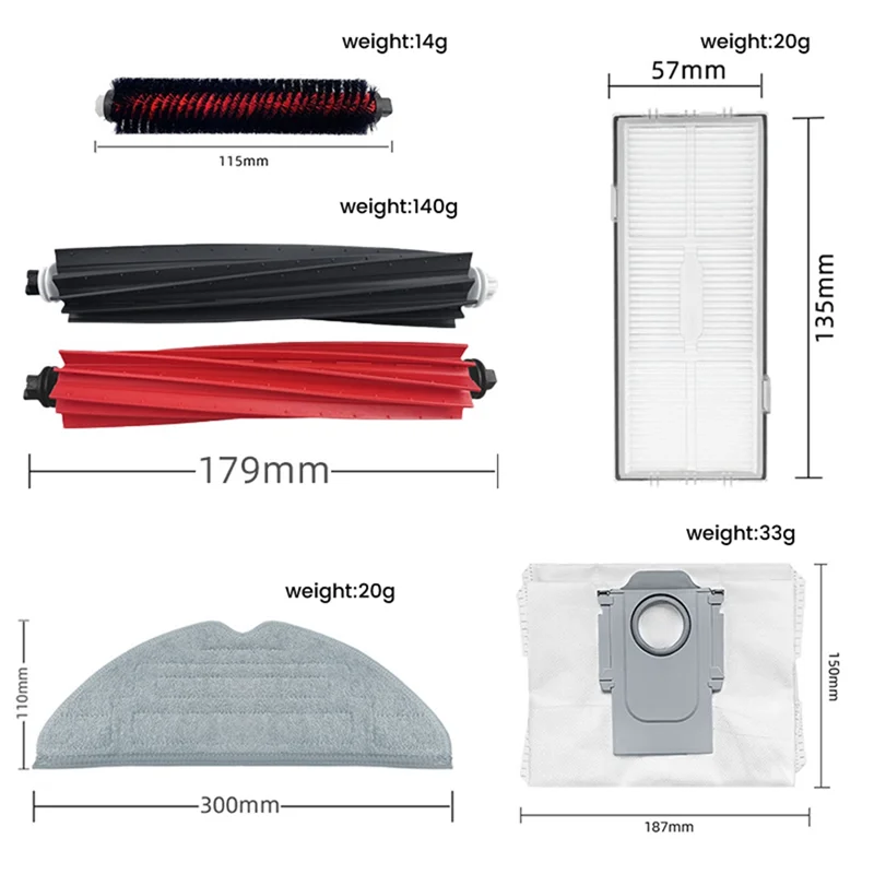 Acessório de substituição estável para roborock s8 pro ultra/s8 +/s8 plus/s8 aspirador de pó rolo escova filtro hepa mop pano saco