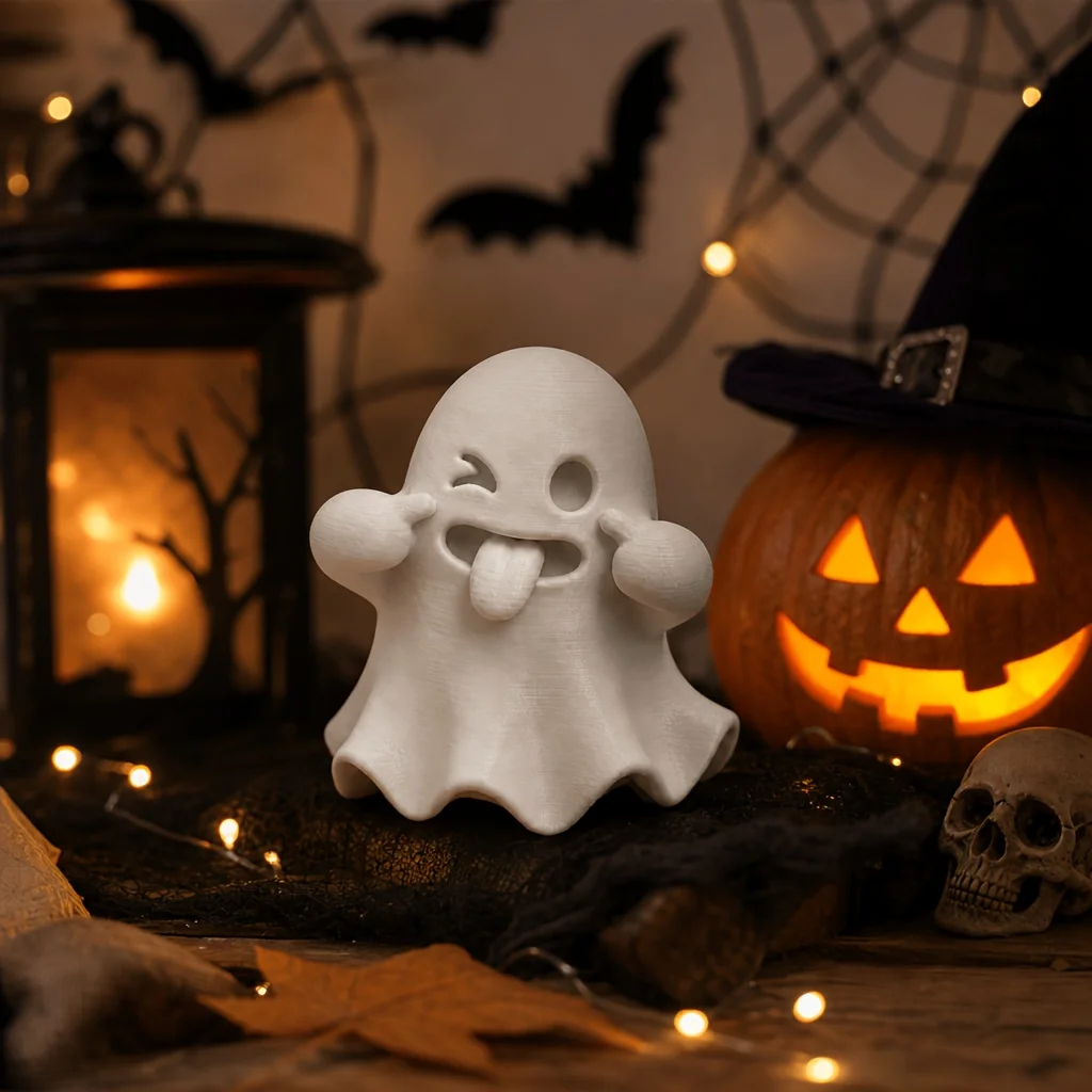 2-Pack of Playful and Cute Ghost Statue Ornaments, Creative Halloween Decorations, Healing Mini Ornaments Suitable for Home and Office Desktop Decoration, Great Holiday Gift