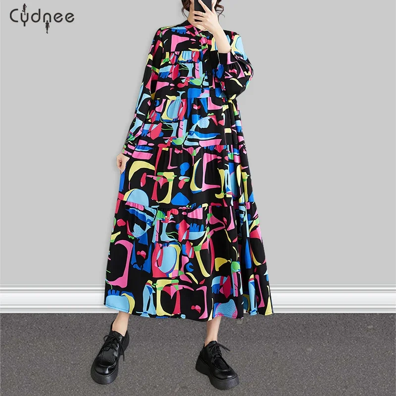 Comfortable Stylish Maxi Dress Vestido Casual Boho Pullover Fashionable Layered Shirt Dress