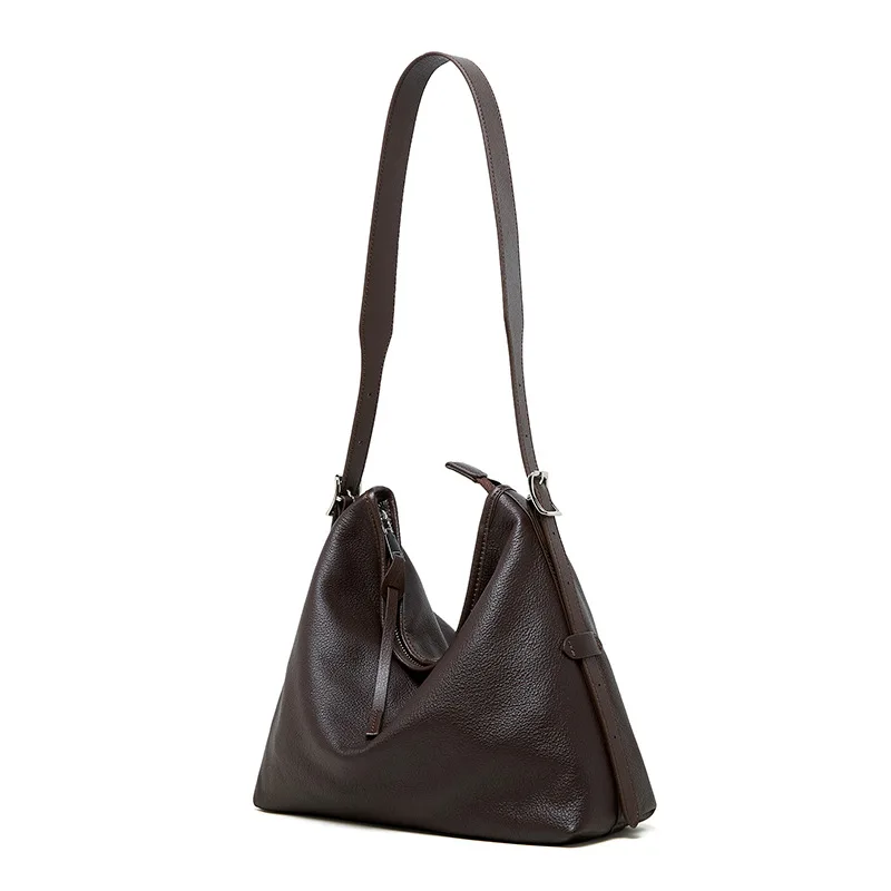 100% Full Grain Leather Hobo Brown for Women, Large Niche 2026 New Crossbody,  