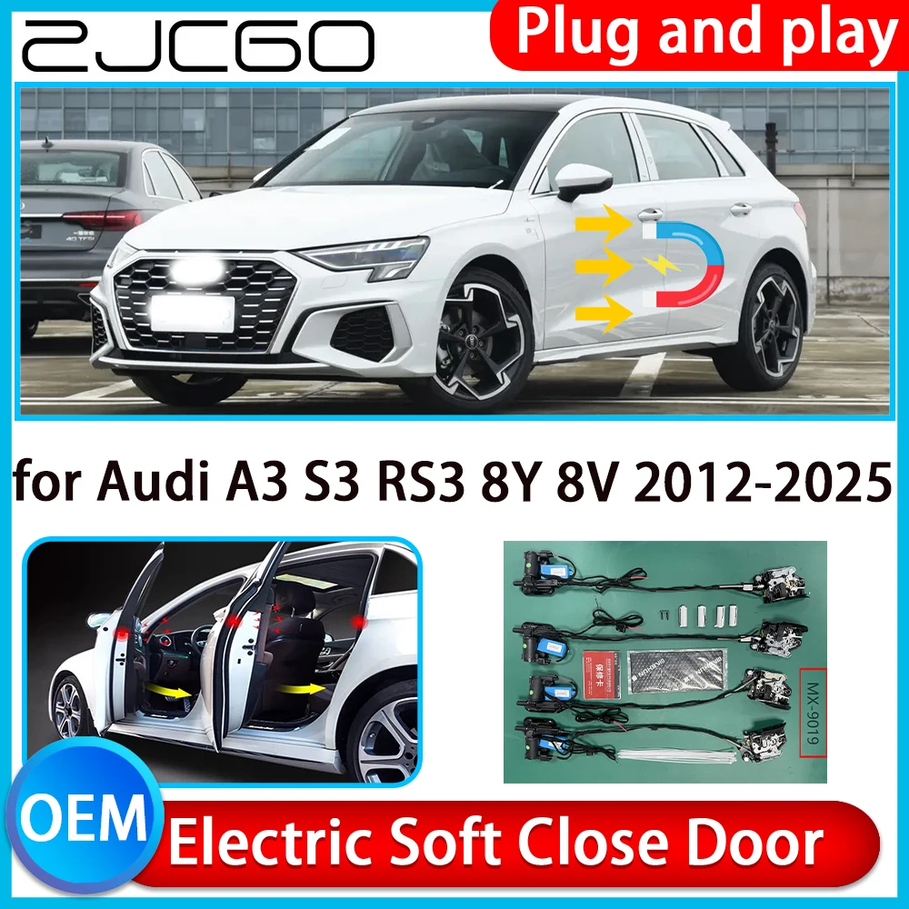 

ZJCGO for Audi A3 S3 RS3 8Y 8V 2012-2025 Auto Pull Car Soft Close Kit Door Power Latch Electric Door Catch Soft Closing Assist