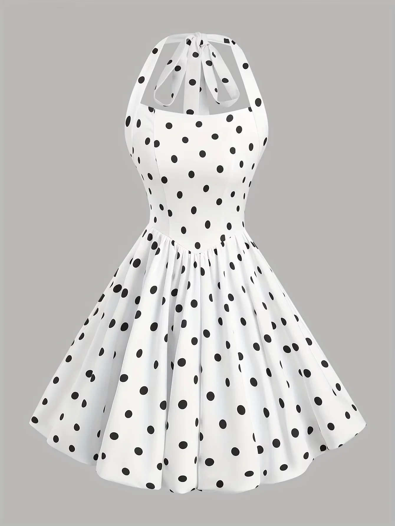 The Best-Selling Sleeveless Sweet Polka Dot Printed mini Skirt for The Spring/Summer 2025 Collection a sexy Backless Dress for