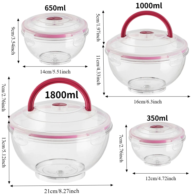 Высококачественная герметичная коробка для хранения продуктов питания из 4 предметов с удобной в очистке и ручкой, подходящая для приготовления еды и коробки для бенто