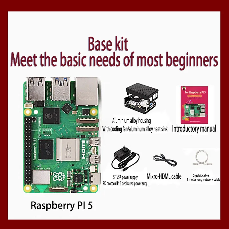 Official original Raspberry Pi5/4B 8GB 16GB 4GB 2GB Laptop MIni PC Computer,2.4GHz 64bit Quad-core Arm Cortex-A76,Bluetooth5.0,BLE Wireless  HDR