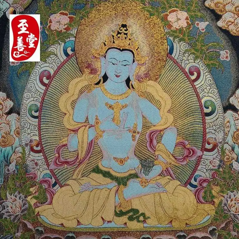 Tibet Tibetan Cloth Silk Meditation lotus guanyin buddha Thangka Tangka Embroidery Painting Embroidery Hanging Pictures