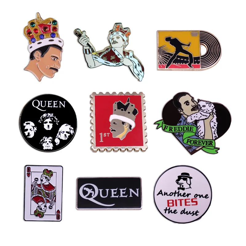 Classic Rock Band Brooch Queen Lead Singer Badge Music Art Lapel Pin Music Lover Collectible Jewelry Accessories