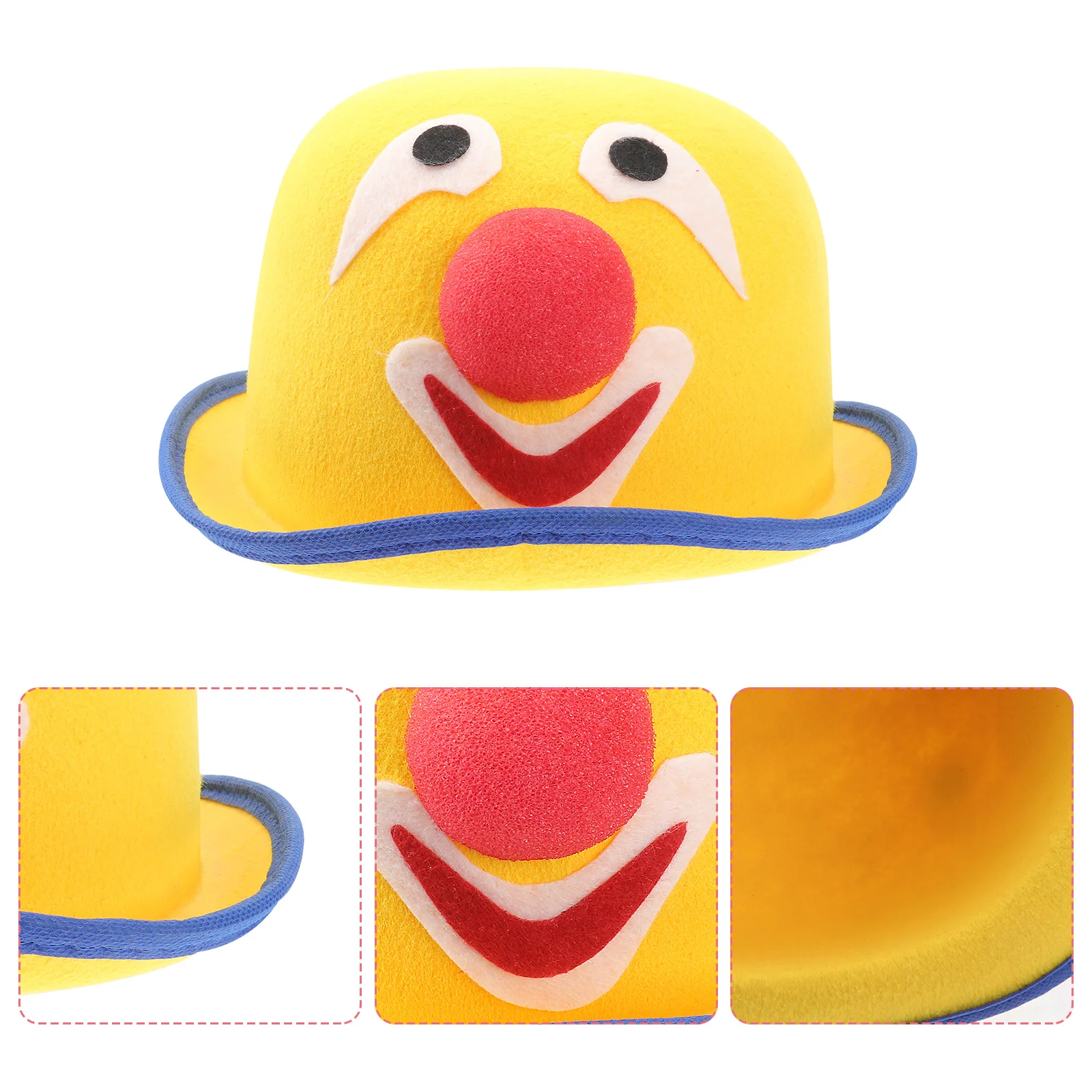 

Цветной купольный шляпа, желтый дизайн клоуна, удобный костюм для вечеринки, косплей, Хэллоуин, сценическое представление, головные уборы, костюмные шляпы