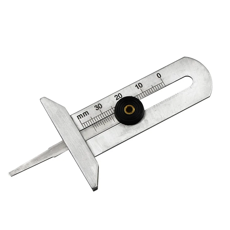 Tire Pattern Vernier Groove Depth Gauge 30mm 50mm 60mm Stainless Steel Measurement Tool Tire Pattern Safety Ruler