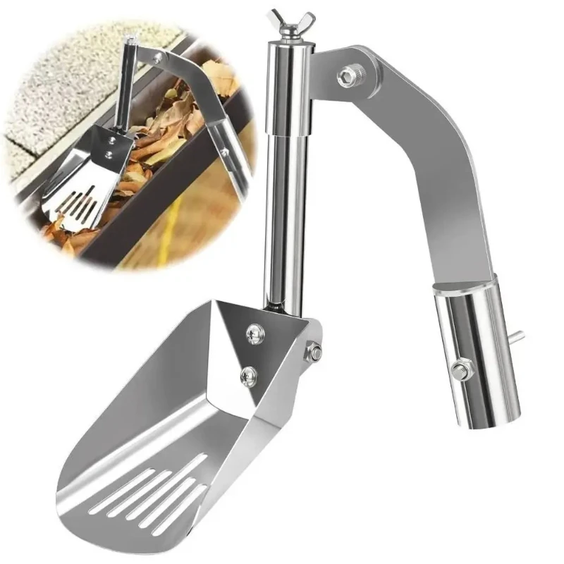 Aluminum alloy gutter cleaning shovel rust proof thickened roof gutter multifunctional folding blade cleaning spoon cleaningtool