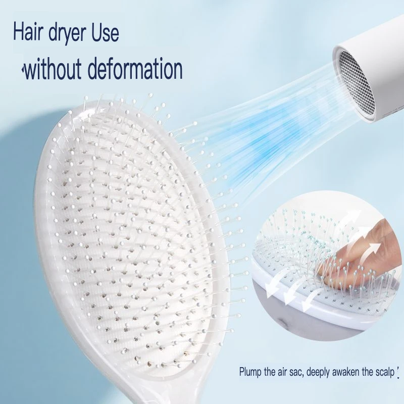 Peine de cojín de aire para hombres y mujeres, masaje de cabello largo, bolsa de cabello esponjoso electrostático duradero, peine pequeño para estudiantes