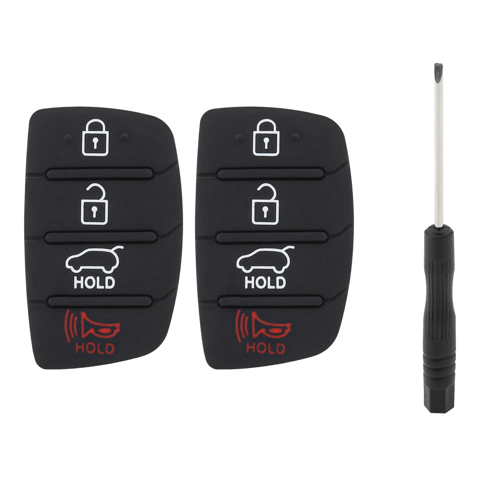 2 pçs 4 botões chave do carro fob escudo capa apto para hyundai santa fe so nata sport 2013-2019 caso chave de controle remoto inserção teclado