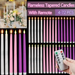 Flameless Taper Candles With Remote Battery Operated LED Candles Flickering Taper Candle Church Home Wedding Party Decor