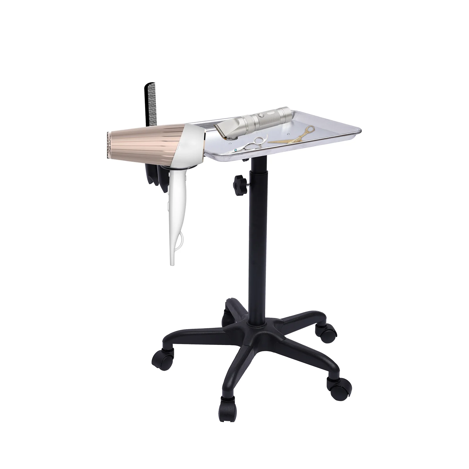 

Salon Tray Height Adjustable Salon Tray on Wheels Hair Color Service Tray Durable and Non-Rusting Removable