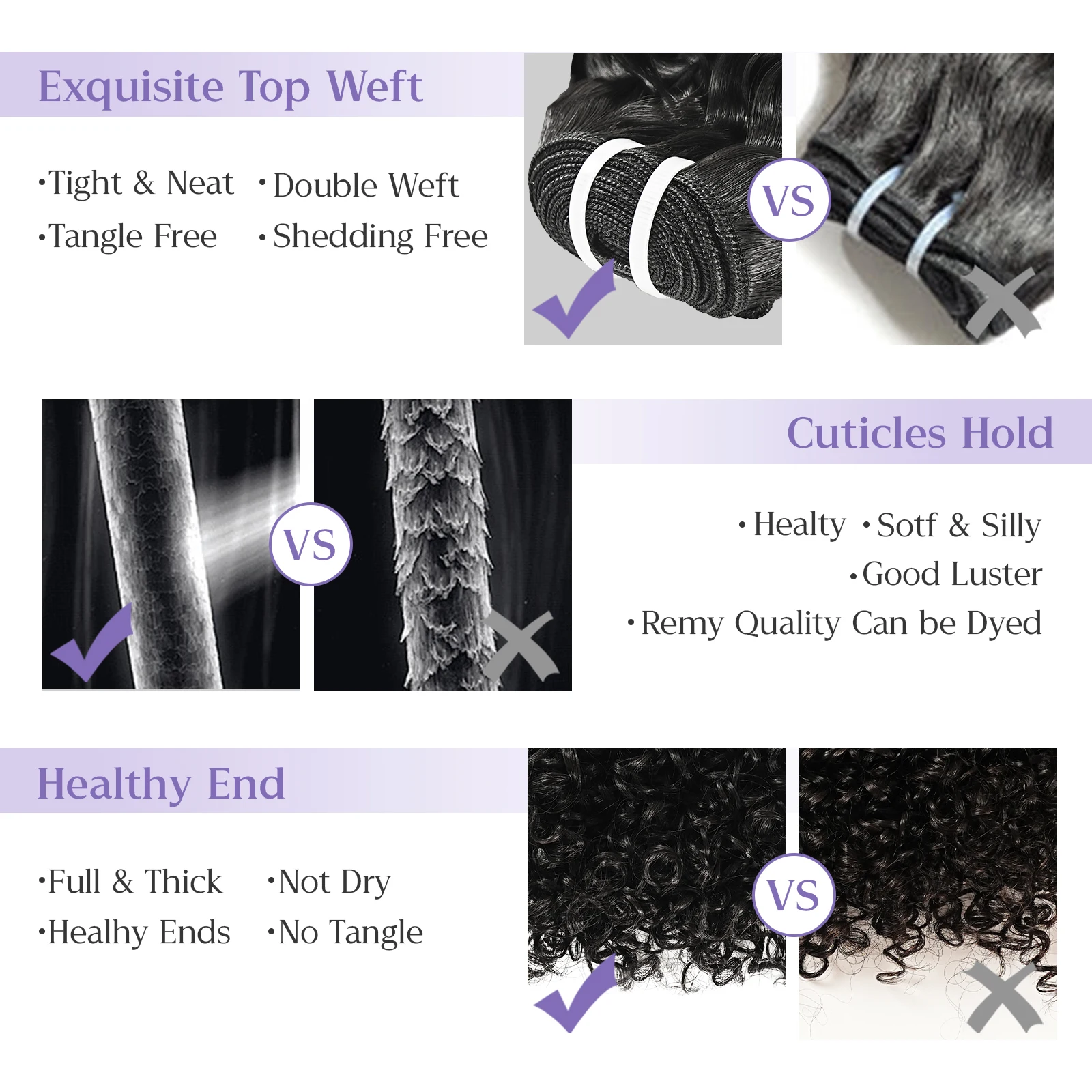 Powcign 100 г/шт. вьющиеся волны двойной уток человеческие волосы, 100% девственные необработанные человеческие волосы, невидимое высокое качество для женщин