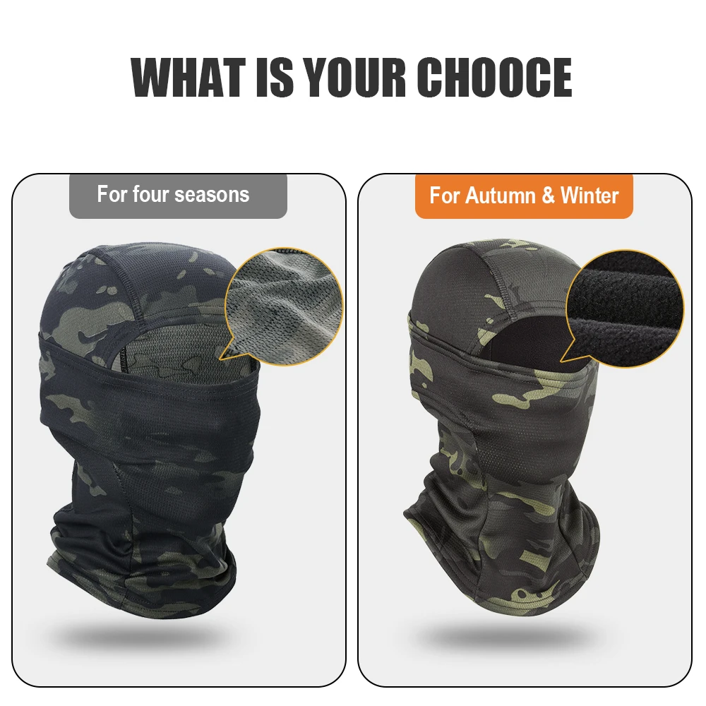 Scaldacollo invernale tattico passamontagna da moto Camouflage Motocross sciarpa completa maschera copricapo moto equitazione berretto da bici uomo donna