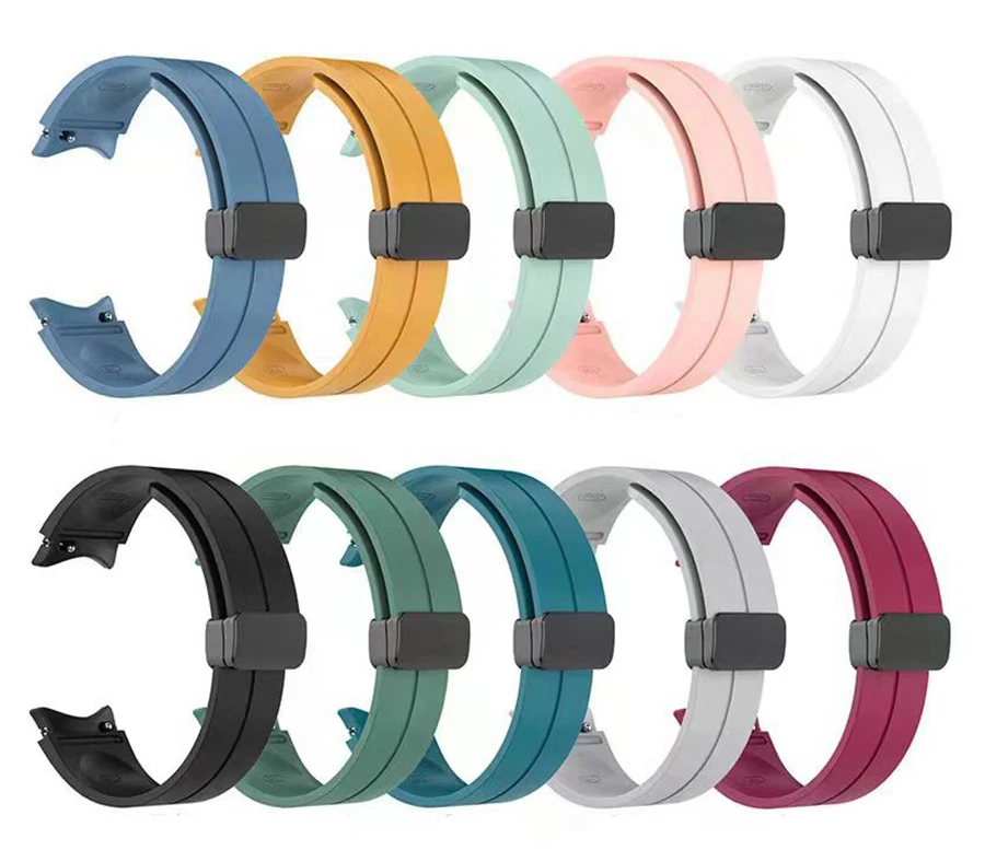 Correa de silicona Original para Samsung Watch 5 Pro, banda con hebilla magnética de 45mm 5/4 40mm 44mm para Galaxy Watch 4 Classic 42mm 46mm