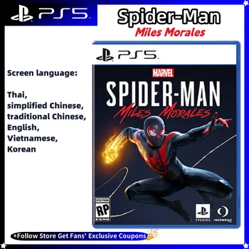 소니 정품 라이선스 마블 스파이더맨 마일즈 모랄레스 플레이스테이션 5, PS5 게임 CD 게임 카드, PS5 게임 디스크, 스파이더맨 마일즈, 신제품 