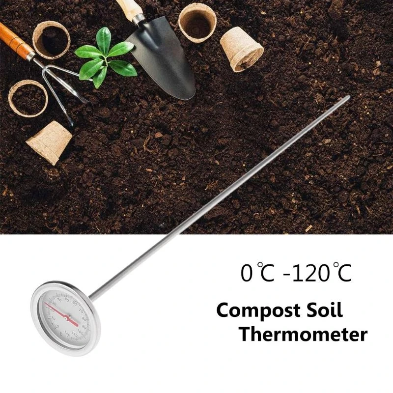 X37E Compost Soil Thermometer 20 Inch 50 for cm Measuring Probe Detector for Ground Garden Backyard Soil 0℃-120℃ Lightweight